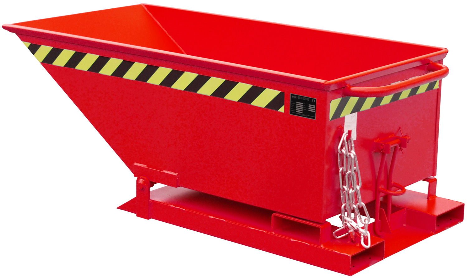 Bauer Muldenkipper KN-250 - RAL 3000 Kippmulde 250 Liter für Stapler - Schuttmulde feuerrot pulverbeschichtet (BA-4541-06-0000-2) Bild-01