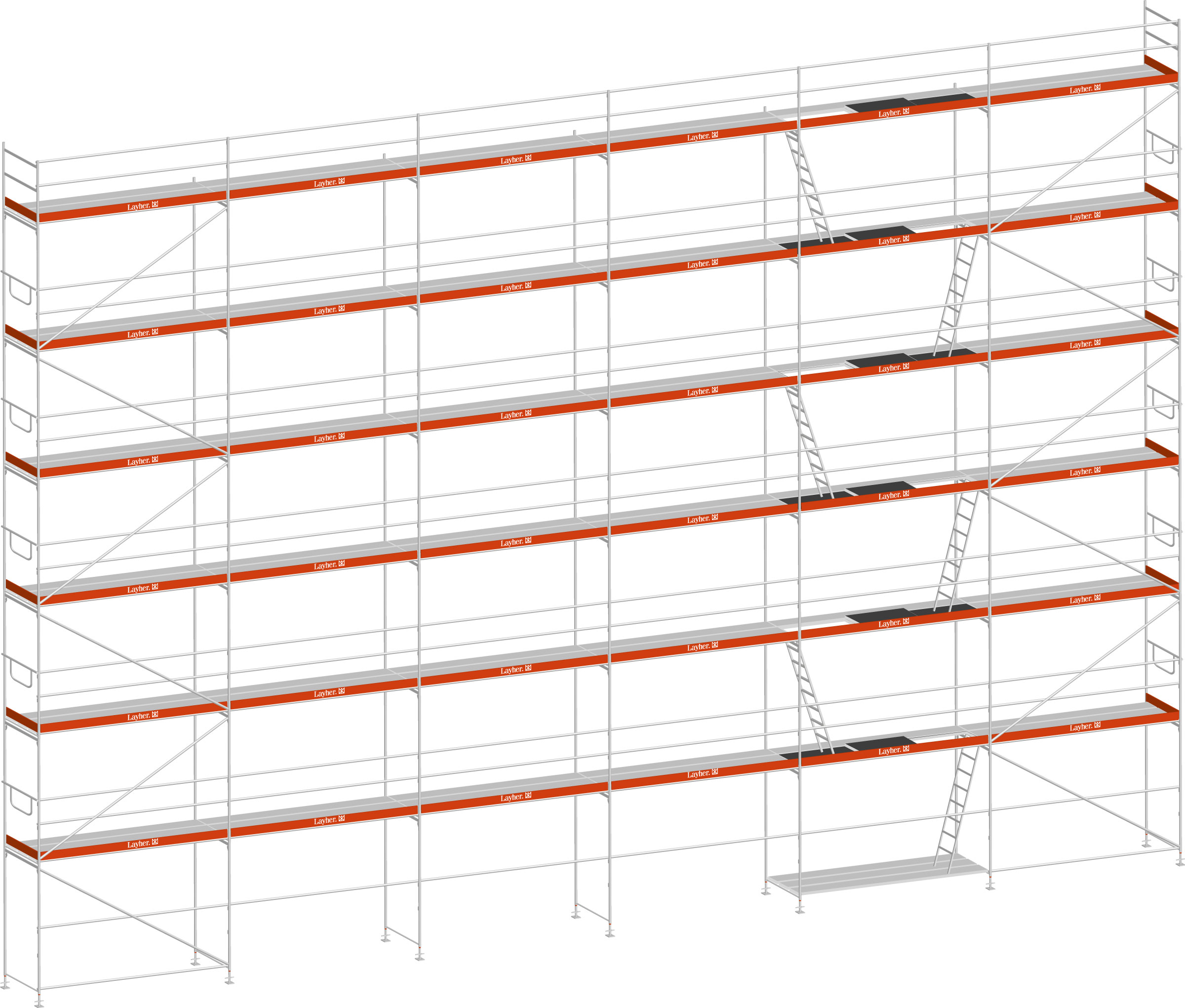 Layher Blitz Gerüst 70 Alu mit Stalu-Boden 219 m²