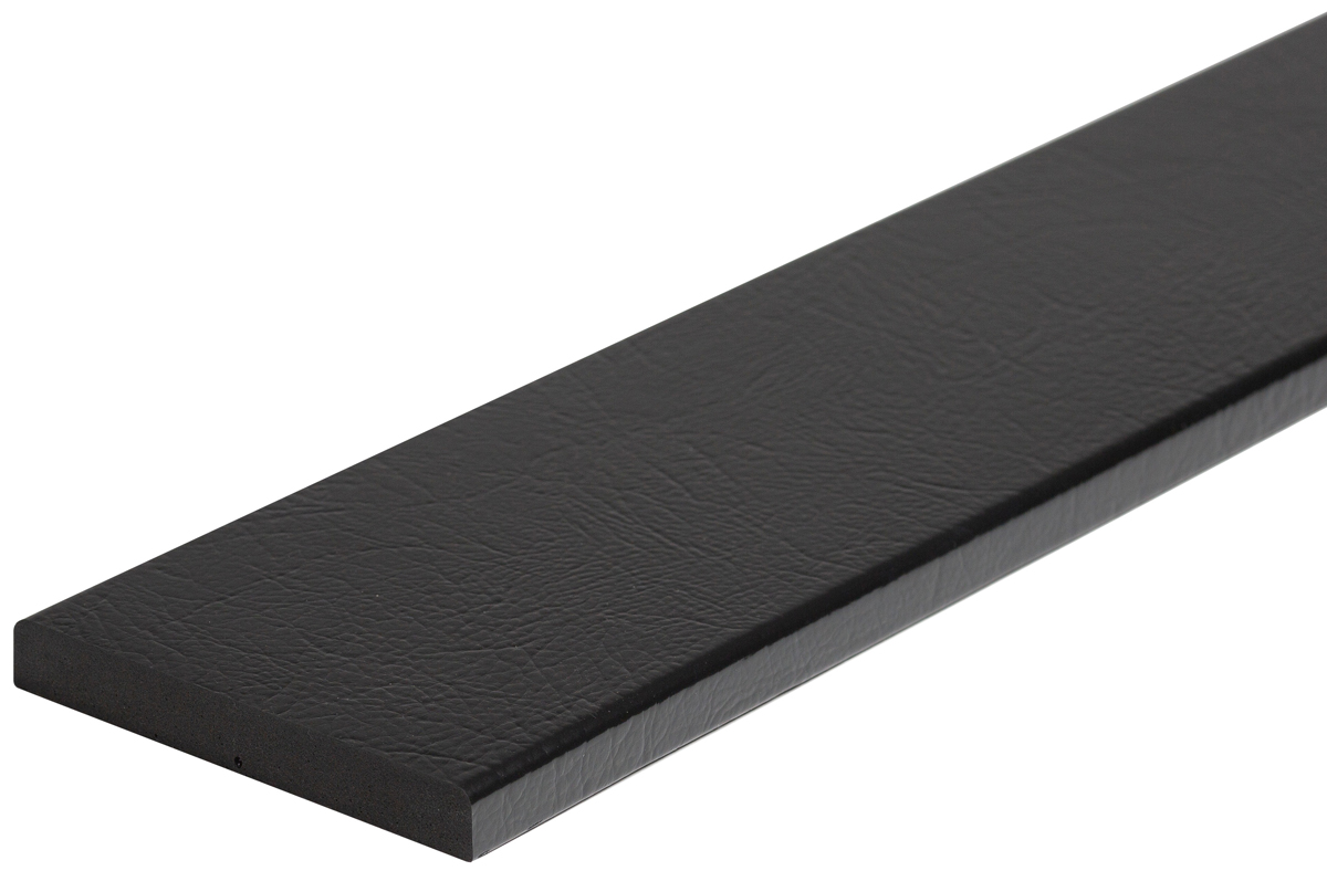 Knuffi Wandschutz Profil Typ Giant 150 x 20 mm schwarz PU - 1,00 m Standard Warnschutz Profil Flachleiste extra breit aus Polyurethan - Flächenprofil farbig mit selbstklebender Fläche (SM-GI-112) Bild-01