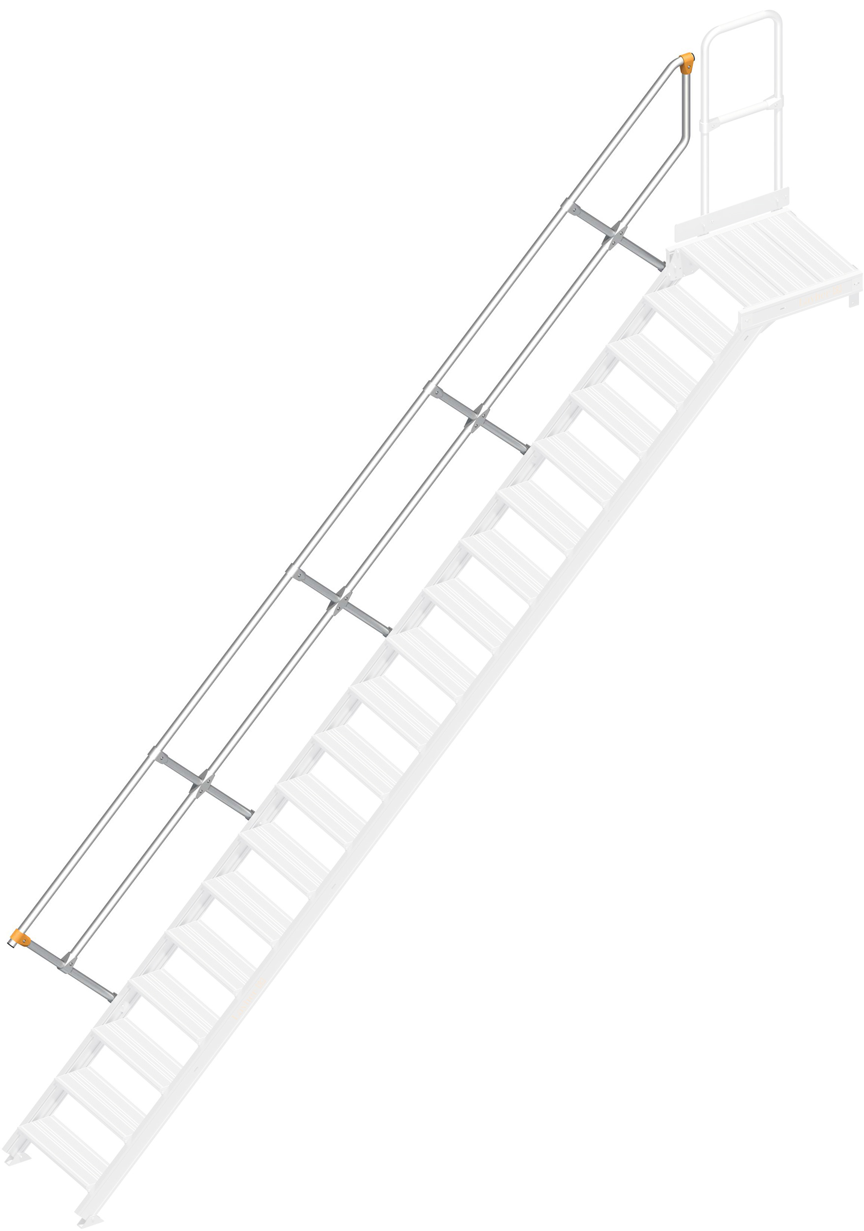 Layher Handlauf Plattformtreppe | Überstieg 45° 19 Stufen