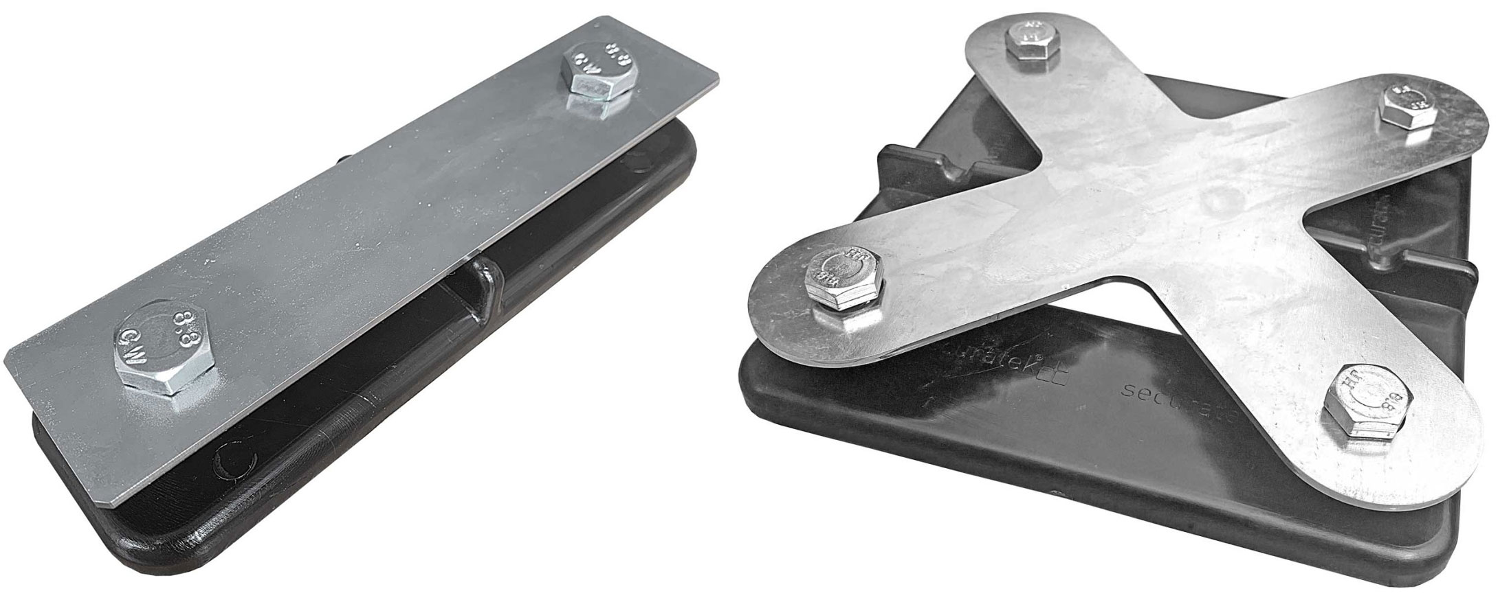 hawego Fahrplatten Verbinder Kunststoff Standard Kunststoff-Verbinder zur stabilisierten gleichmäßigen Befestigung von Fahrplatten | Fahrspuren auf festem, sensiblem Untergrund (HW-C-Z-VK-STD-RIB-2F-SET-2KUR) Bild-01