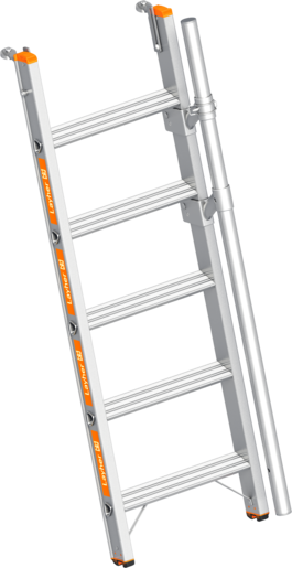 Layher LKW-Leiter 5 Stufen Leiter mit ausziehbaren Handlauf und Magnet-Leiterkopfsicherung höhenverstellbar (LS-1070.005) Bild-01