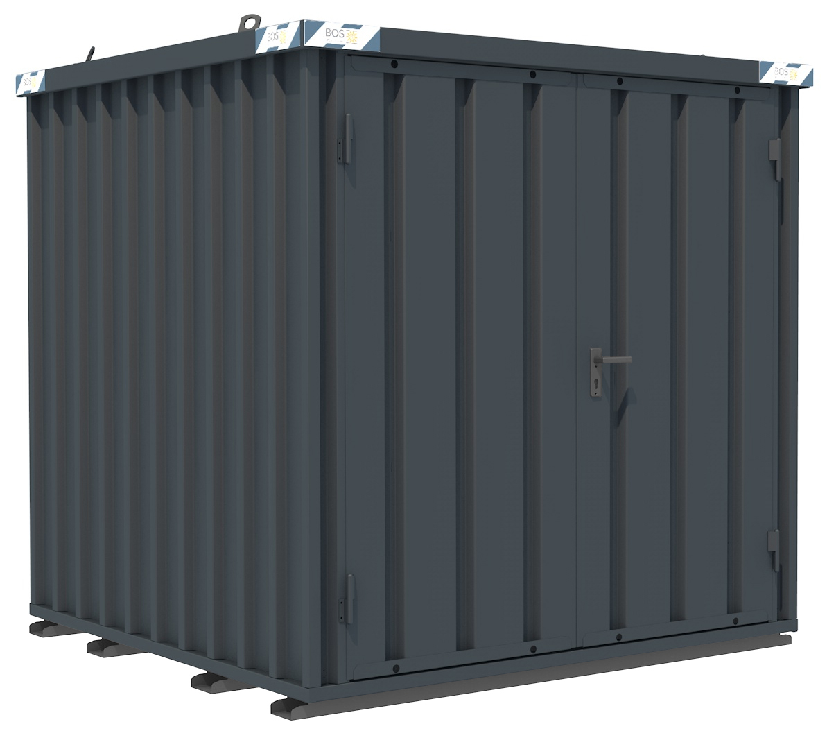 BOS Metallgerätehaus hawego PLUS 2100 x 2100 x 2100 mm anthrazitgrau - 2-flügelige Tür auf 2 m Seite Gartenhaus mit Tür 1750 x 1890 mm - pulverbeschichtet RAL 7016 - inkl. umfangreichem Zubehör (BOS-SC3000-2x2-SZ-HP7016) Bild-01