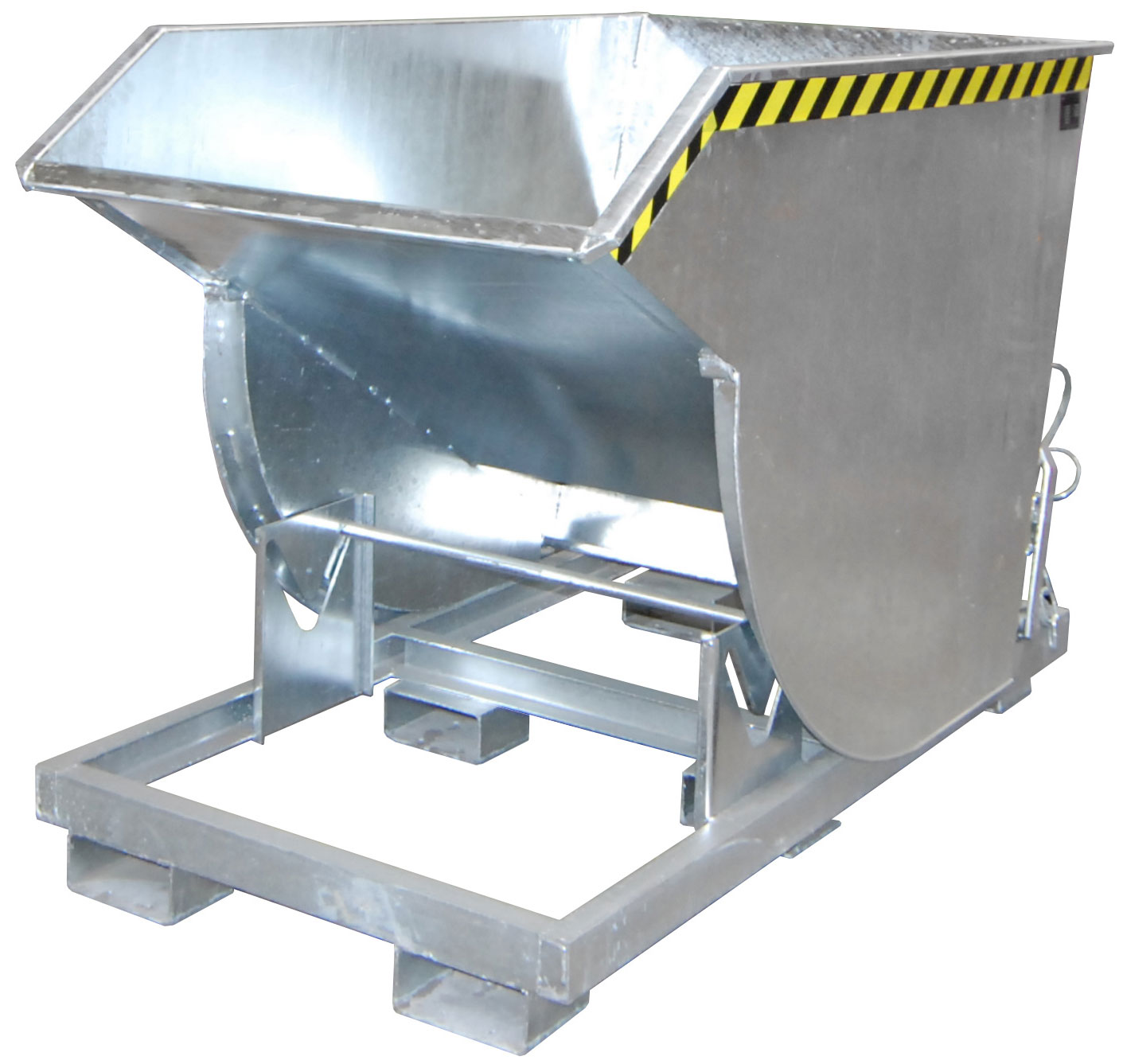 Bauer Abrollkipper BKM-100 - verzinkt Kippmulde 1000 Liter für Stapler - Schuttmulde Stahl verzinkt (BA-4460-04-0000-7) Bild-01