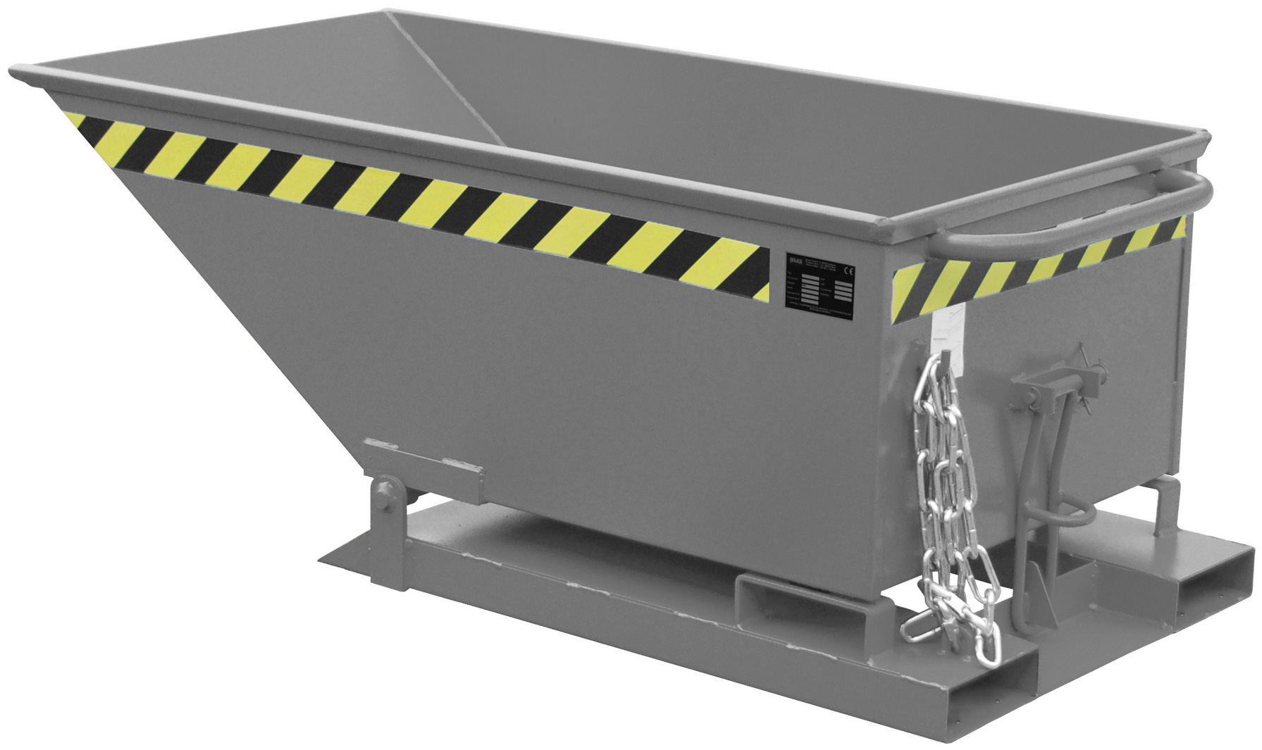 Bauer Muldenkipper KN-250 - RAL 7005 Kippmulde 250 Liter für Stapler - Schuttmulde mausgrau pulverbeschichtet (BA-4541-06-0000-5) Bild-01