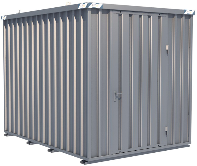 BOS Lagercontainer 3100 x 2300 x 2445 mm - 1-flügelige Tür auf 2,3 m Seite Container mit Tür 1150 x 2235 mm - Materialcontainer 3x2 m Serie SC10+ unmontiert (BOS-SC10-SE) Bild-01