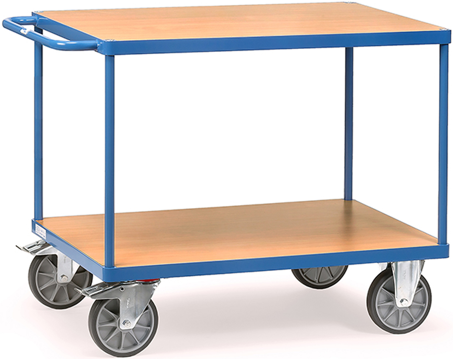 Fetra Tischwagen schwer mit zwei Holzplattformen 850 x 500 mm