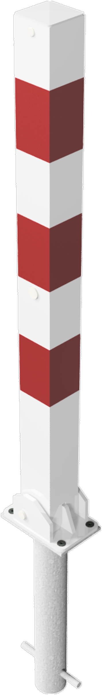 Schake Absperrpfosten UEV 70 x 70 mm weiß | rot