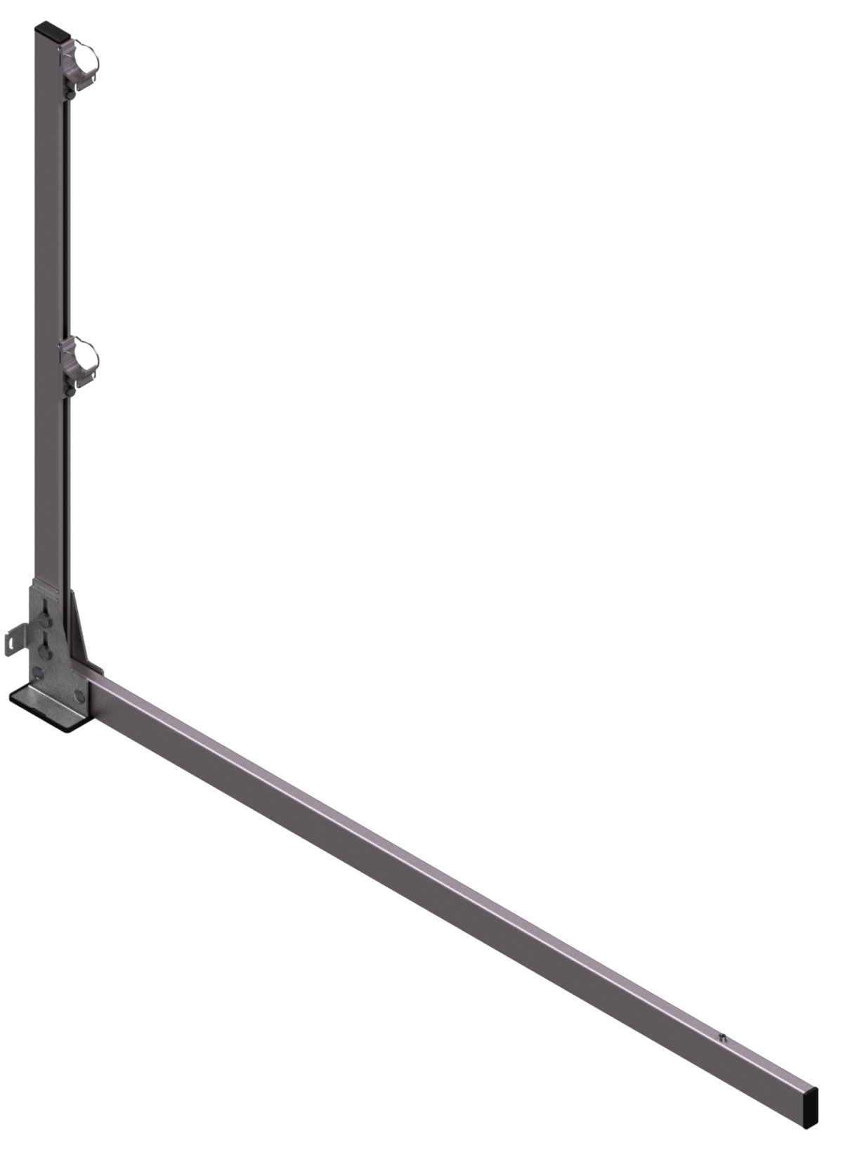 Hymer HYGHTS Geländersystem Pfosten starr - Auslegerlänge 1,50 m Geländerpfosten 90° mit langem Ausleger | 30 mm Höhenausgleich - Geländerbügel Alu / Edelstahl (HY-30511202) Bild-01