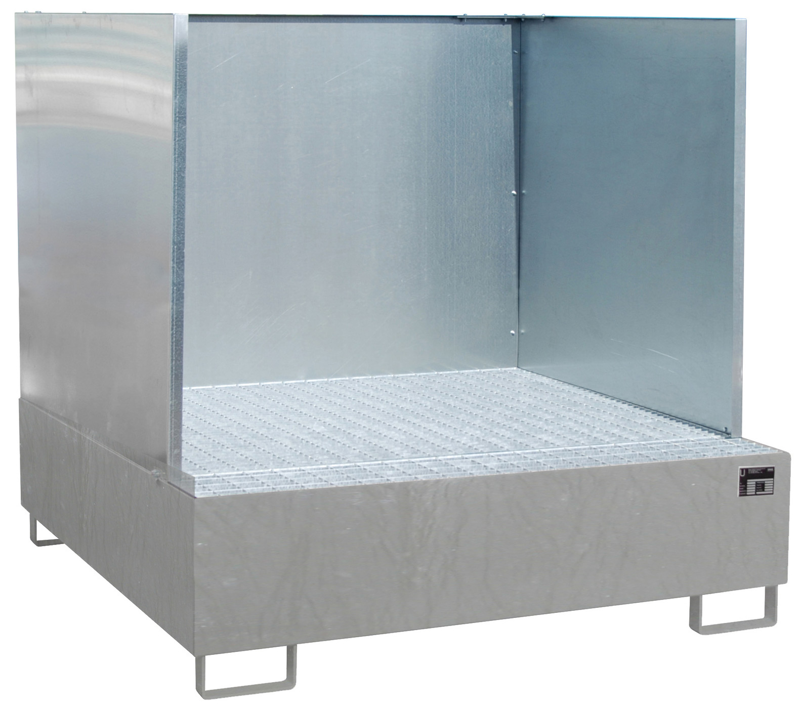 Bauer Auffangwanne Stahl AW 450|SW - verzinkt Gefahrstoffwanne verzinkt mit Gitterrost - Stahlwanne mit 450 Liter Auffangvolumen (BA-4402-21-2000-7) Bild-01