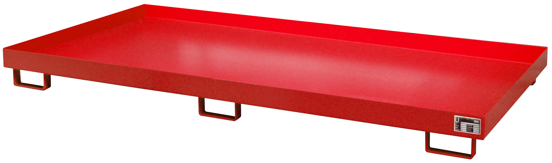 Bauer Regalwanne Stahl RW 2700-1 - RAL 3000 Auffangbehälter ohne Gitterrost für Regalfeldlänge 2700 mm - Stahlwanne feuerrot pulverbeschichtet mit 240 Liter Auffangvolumen (BA-4518-41-0000-2) Bild-01