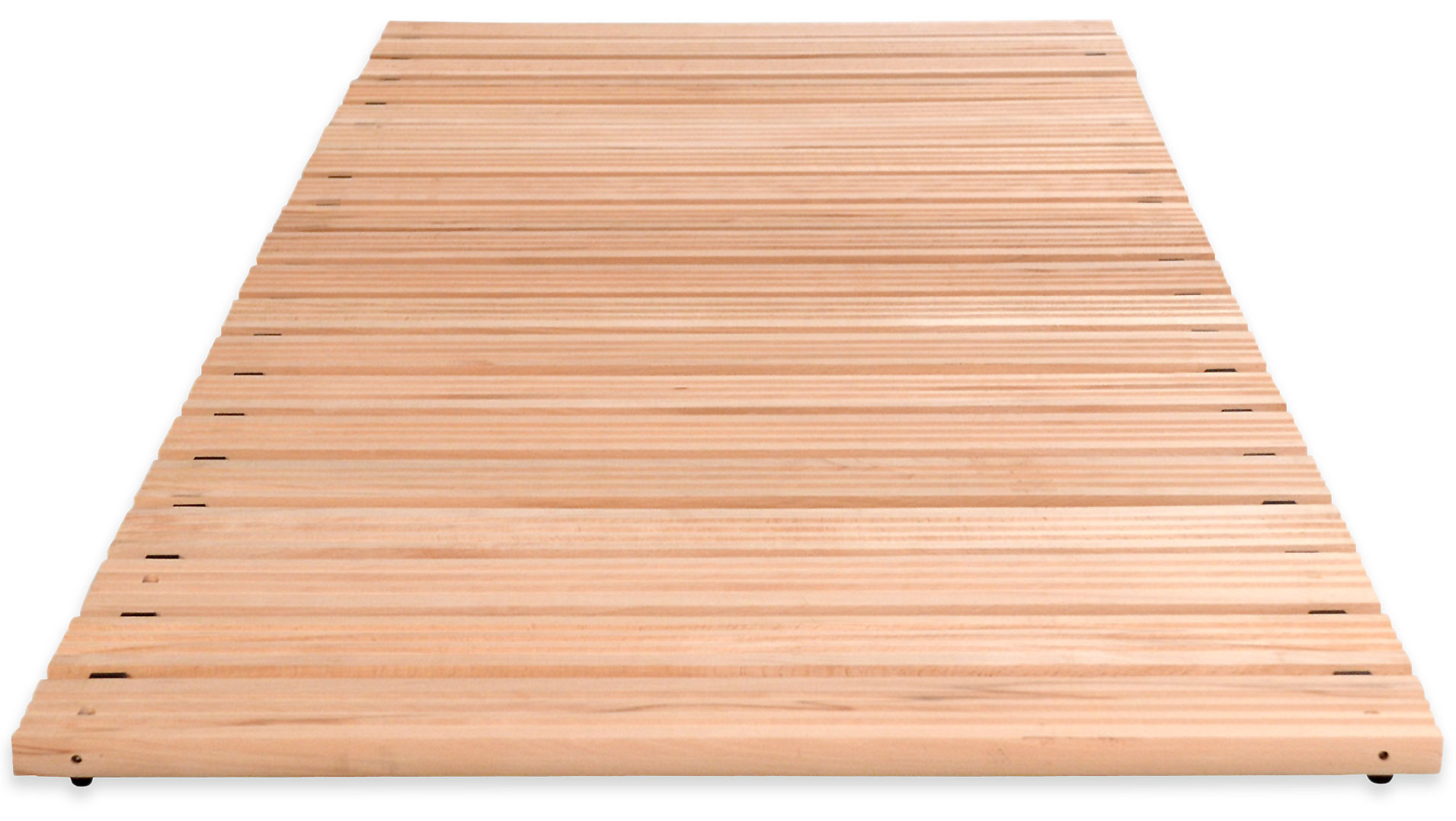 Miltex Arbeitsplatzmatte Yoga Holzrost Typ B natur - 800 mm Breite je lfm Holzmatte Buche ohne Auffahrkeile | durchbrochene geriefte Oberfläche - Bodenmatte naturbelassen je lfm bis max. 5,00 m Länge (MT-14010M) Bild-01