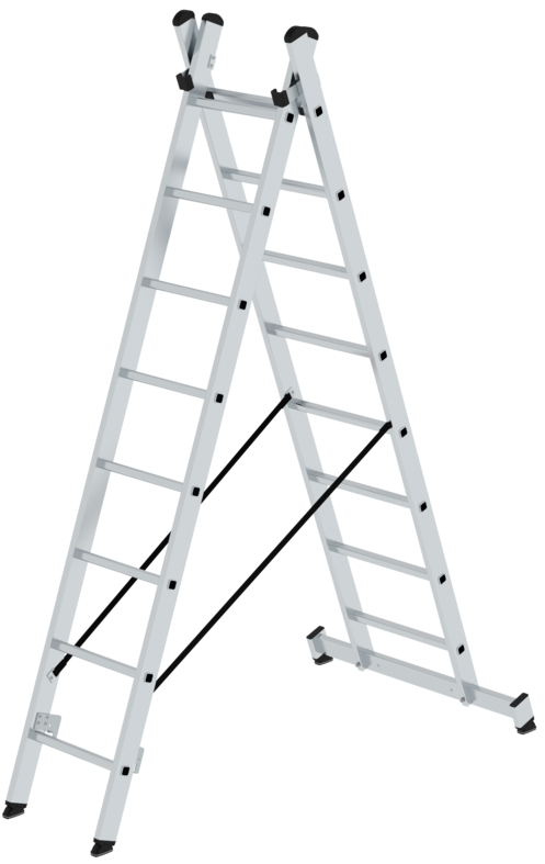 Günzburger Mehrzweckleiter nivello Alu 2-teilig 2x8 - 2x14 Sprossen