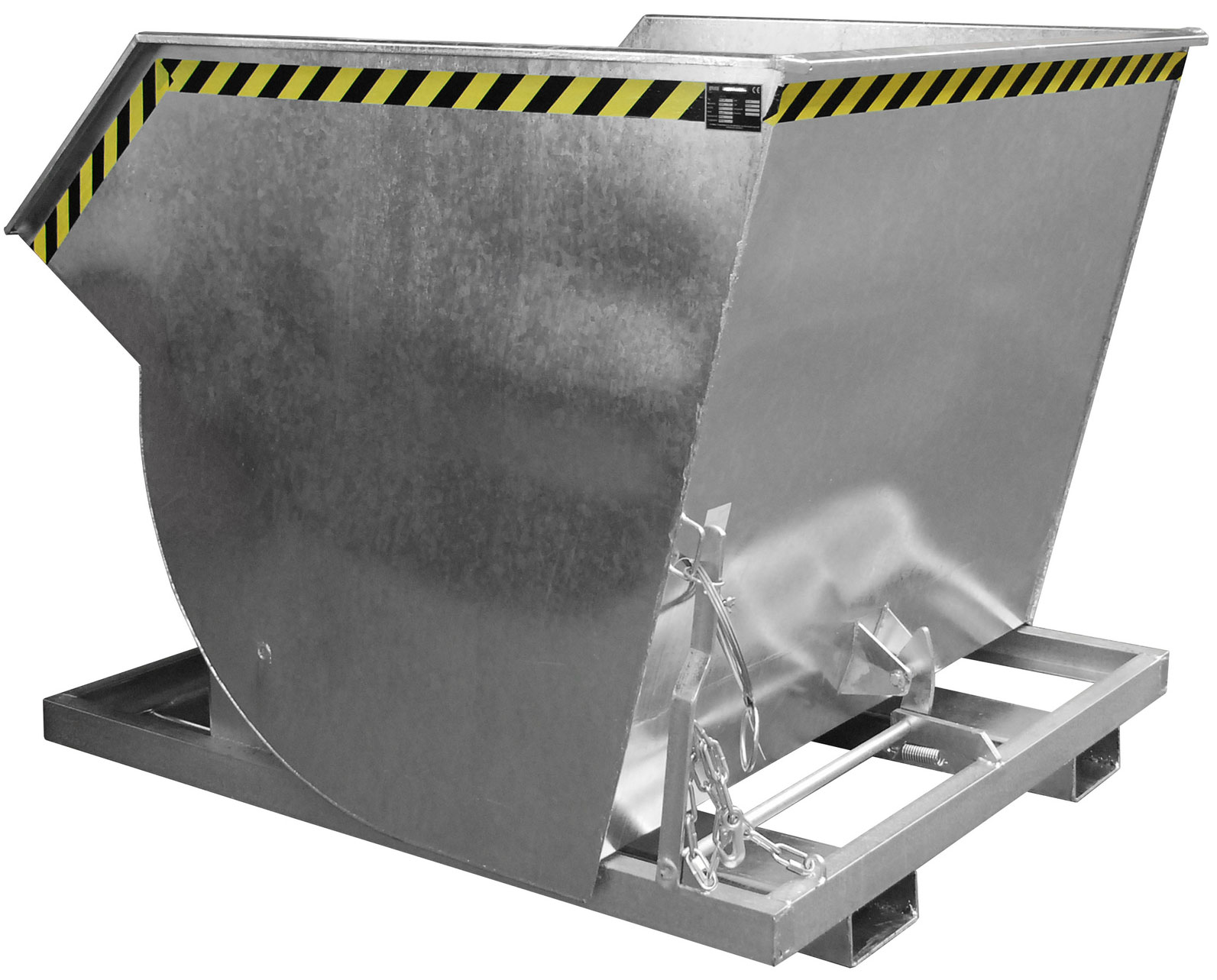 Bauer Abrollkipper BKM-200 - verzinkt Kippmulde 2000 Liter für Stapler - Schuttmulde Stahl verzinkt (BA-4460-06-0000-7) Bild-01