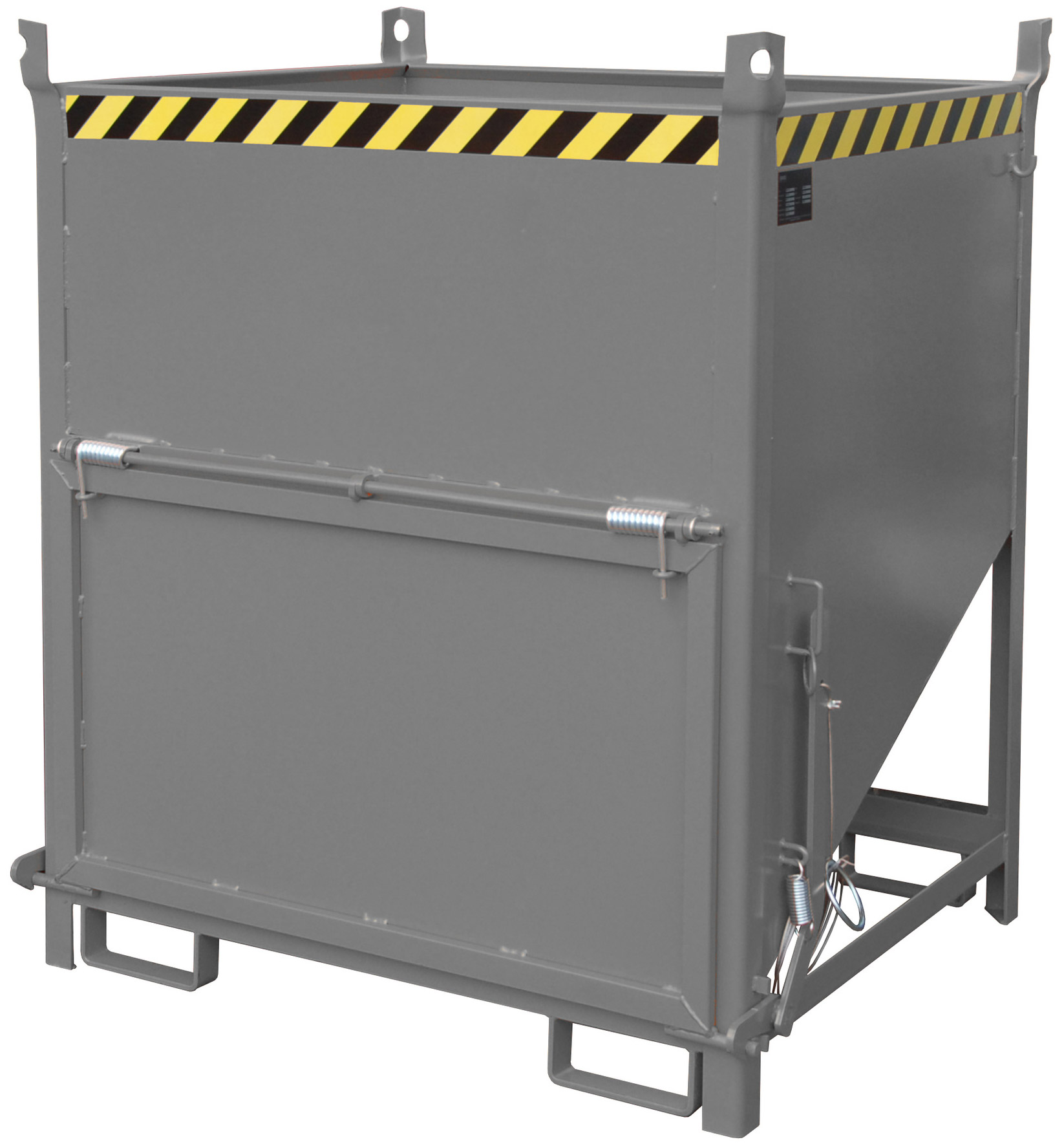 Bauer Silobehälter SGK-100 - RAL 7005 Silowanne 1000 Liter für Stapler mit Zugseil - Silotrichter mausgrau pulverbeschichtet (BA-4437-15-0000-5) Bild-01