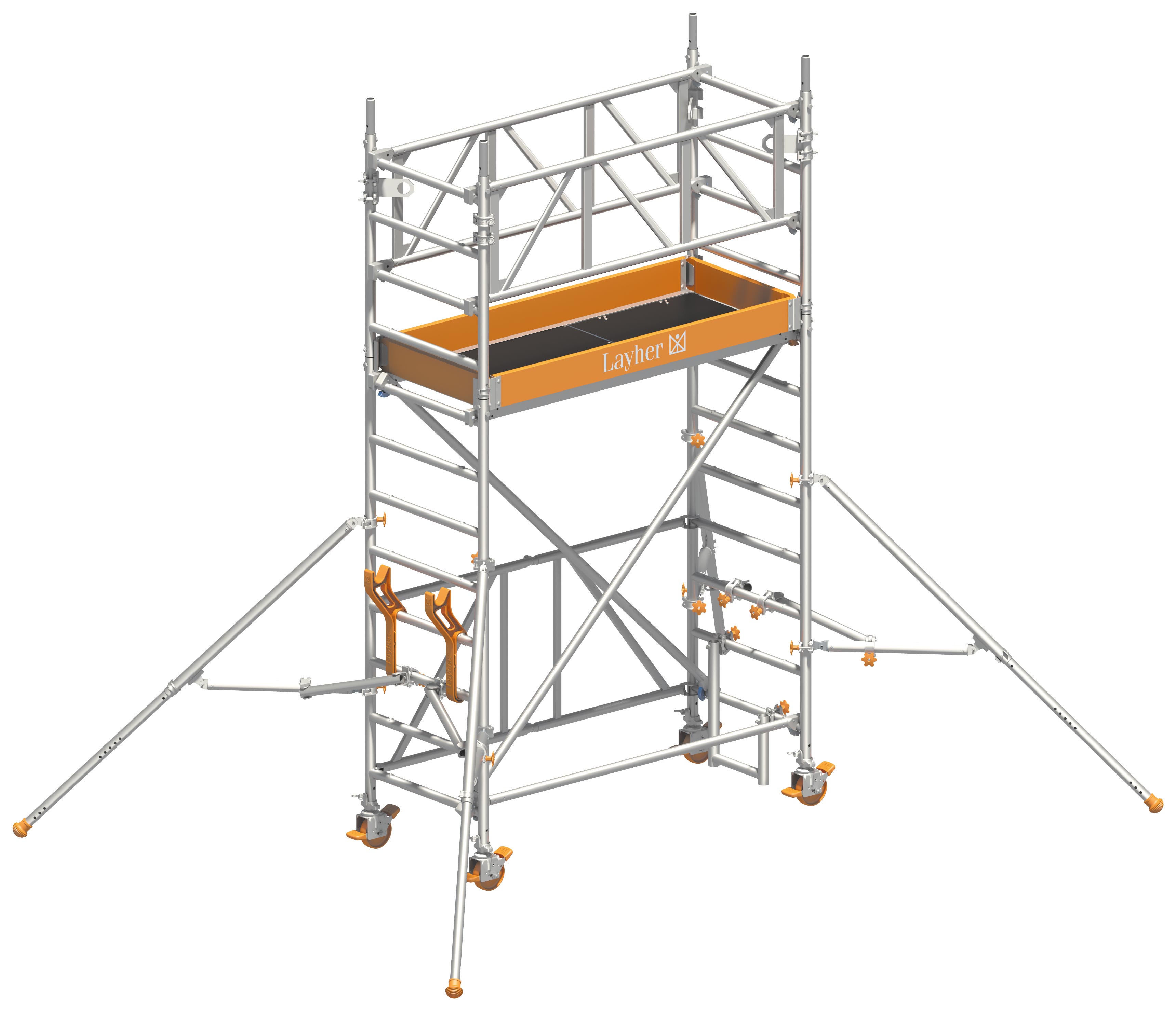 Layher Bewehrungsgerüst fahrbar 1,80 x 0,75 x 3,37 m Fahrbare Schalungsbühne mit Kranösen und Gerüststützen - Sicherheitsaufbau P2 (LS-1408.002) Bild-01