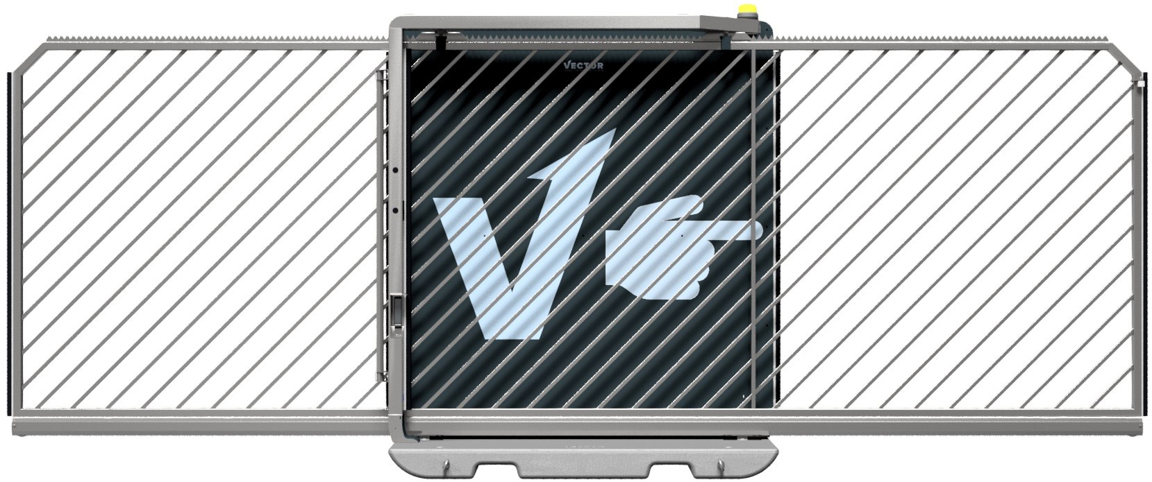 Schake Vector V-Gate-Simple verzinkt - Lichtschranke - Bauzaunmodul Schiebetor mobil mit Plattform zur Geländesicherung - Stahl verzinkt mit Lichtschranke (SK-VPSE23VOB0313) Bild-01