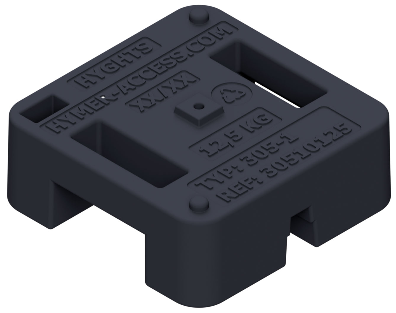 Hymer HYGHTS Geländersystem Ballastgewicht 12,5 kg Flachdach-Ballast Kunststoff stapelbar - Kunststoffballast mit Griffen (HY-30510125) Bild-01