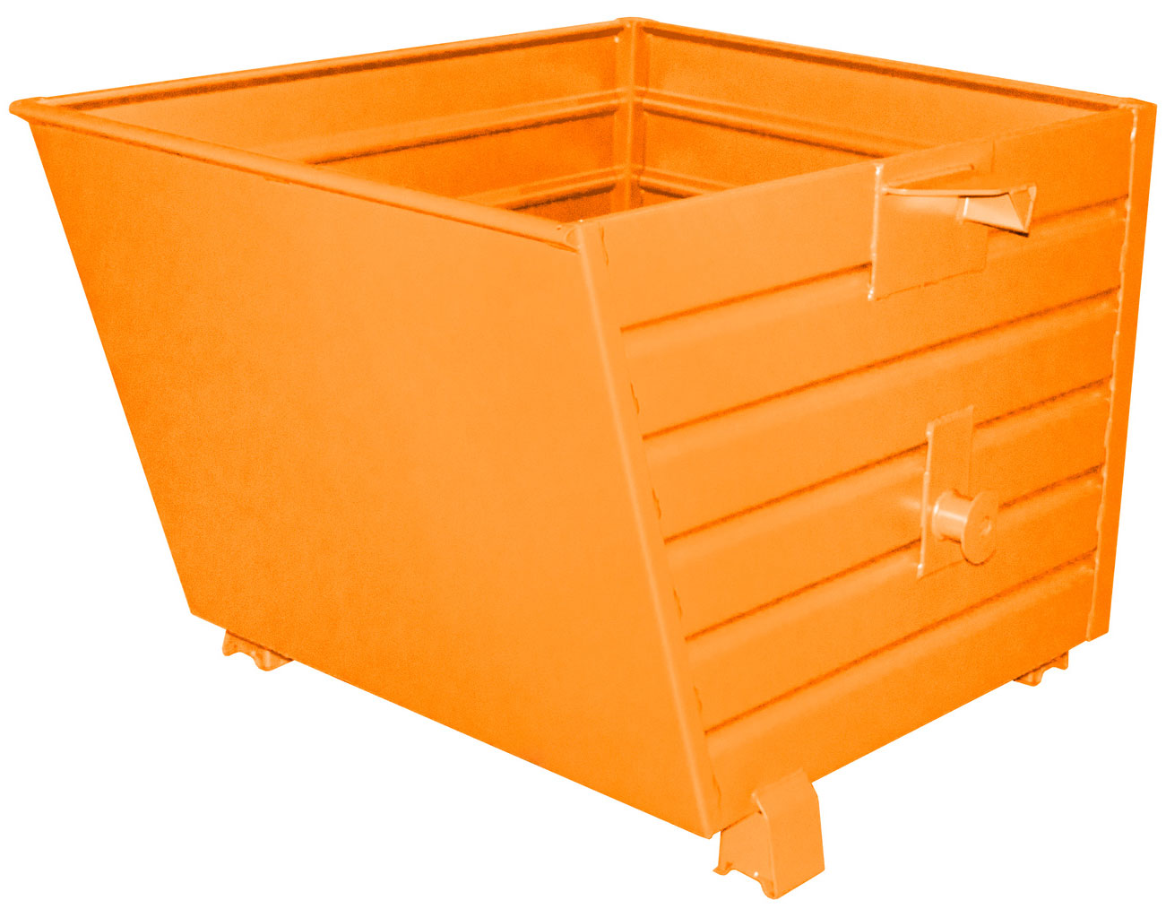 Bauer Stapelkippbehälter BSK-90 - RAL 2000 Stapelbehälter 900 Liter für Stapler - Schuttmulde gelborange pulverbeschichtet (BA-4420-04-0000-1) Bild-01