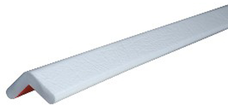 Knuffi Eckschutzprofil Typ E 26 x 26 mm weiß PU - 1,00 m Standard Warnschutz Profil L-Winkel aus Polyurethan - Eckprofil einfarbig mit selbstklebenden Kanten (SM-PE-10314) Bild-01