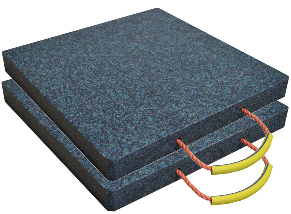 LuxTek Abstützplatte Performance 300 x 300 x 30 mm Set hawego - 2 Stück 1 Paar Unterlegplatten schwarz mit Schlauchgriff belastbar je Platte bis 7 t - extrem widerstandsfähige Lastverteilungsplatte aus Kunststoff für den langfristigen Profi-Einsatz (LU-KS