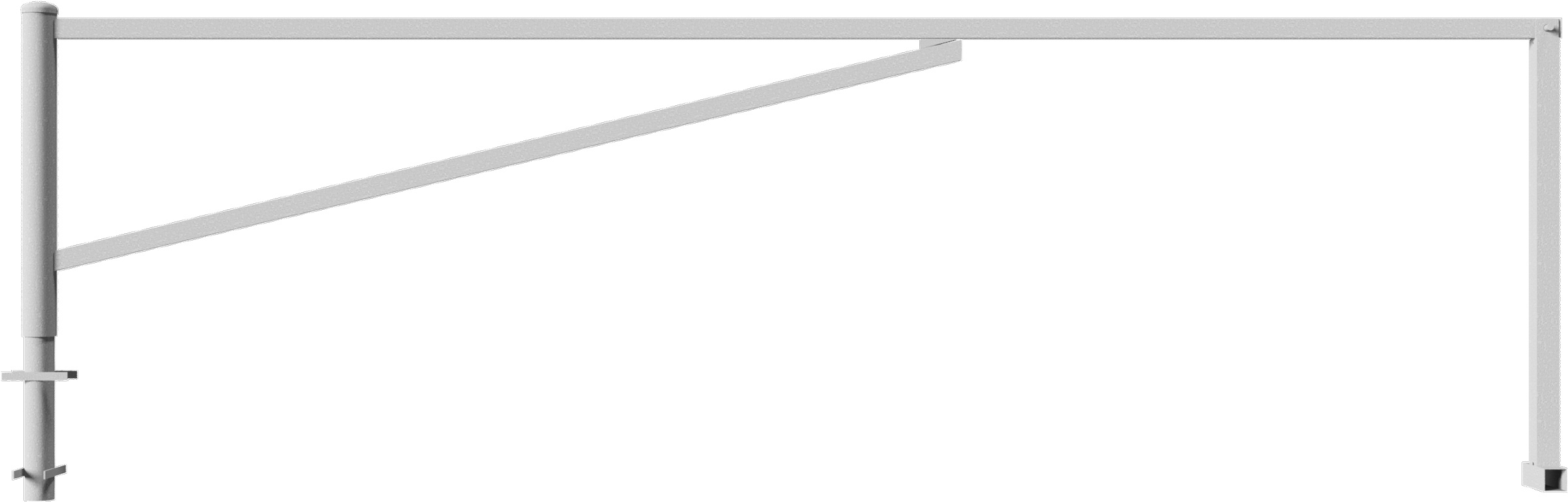 Schake Drehschranke mit 2 Auflagestützen - Schrankenbaum 60 x 40 mm OEV verzinkt - 4500 mm