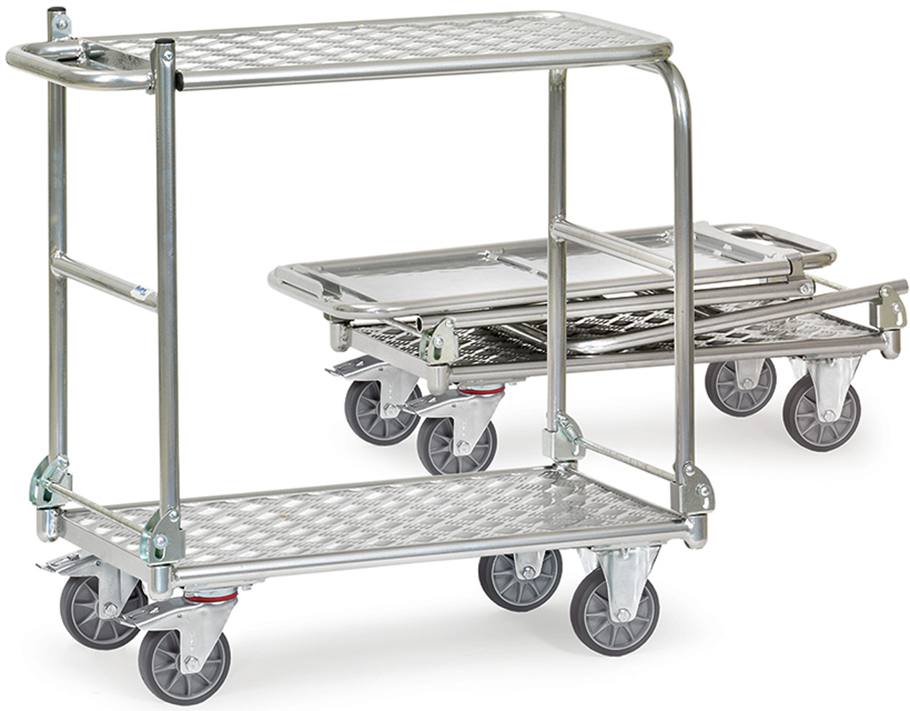 Fetra Klappwagen mit zwei Aluminium-Plattformen 720 x 450 mm
