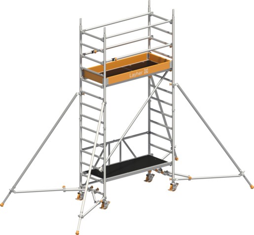 Rollgerüst Layher Zifa P2 hawego 1416233 mit Stützen und Telegeländer - Arbeitshöhe 4,66 m  (LS-1416233-H) Bild-03
