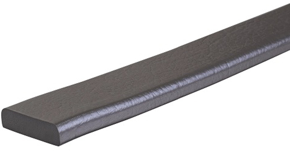 Knuffi Wandschutz Profil Typ F 40 x 11 mm anthrazit PU - 1,00 m Standard Warnschutz Profil Flachleiste extra schmal aus Polyurethan - Flächenprofil einfarbig mit selbstklebender Fläche (SM-PF-100062) Bild-01