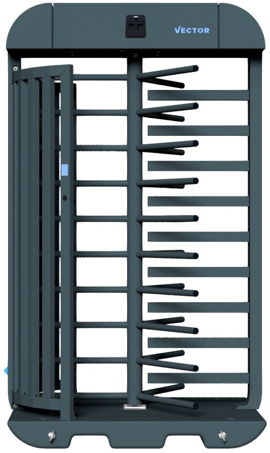 Schake Vector V-Turnstile-Compact tiefschwarz - mechanisch Drehkreuztunnel mobil zur Geländesicherung - RAL 9002 pulverbeschichtet - Bedienung mechanisch (SK-VPDK23SMO0271) Bild-01