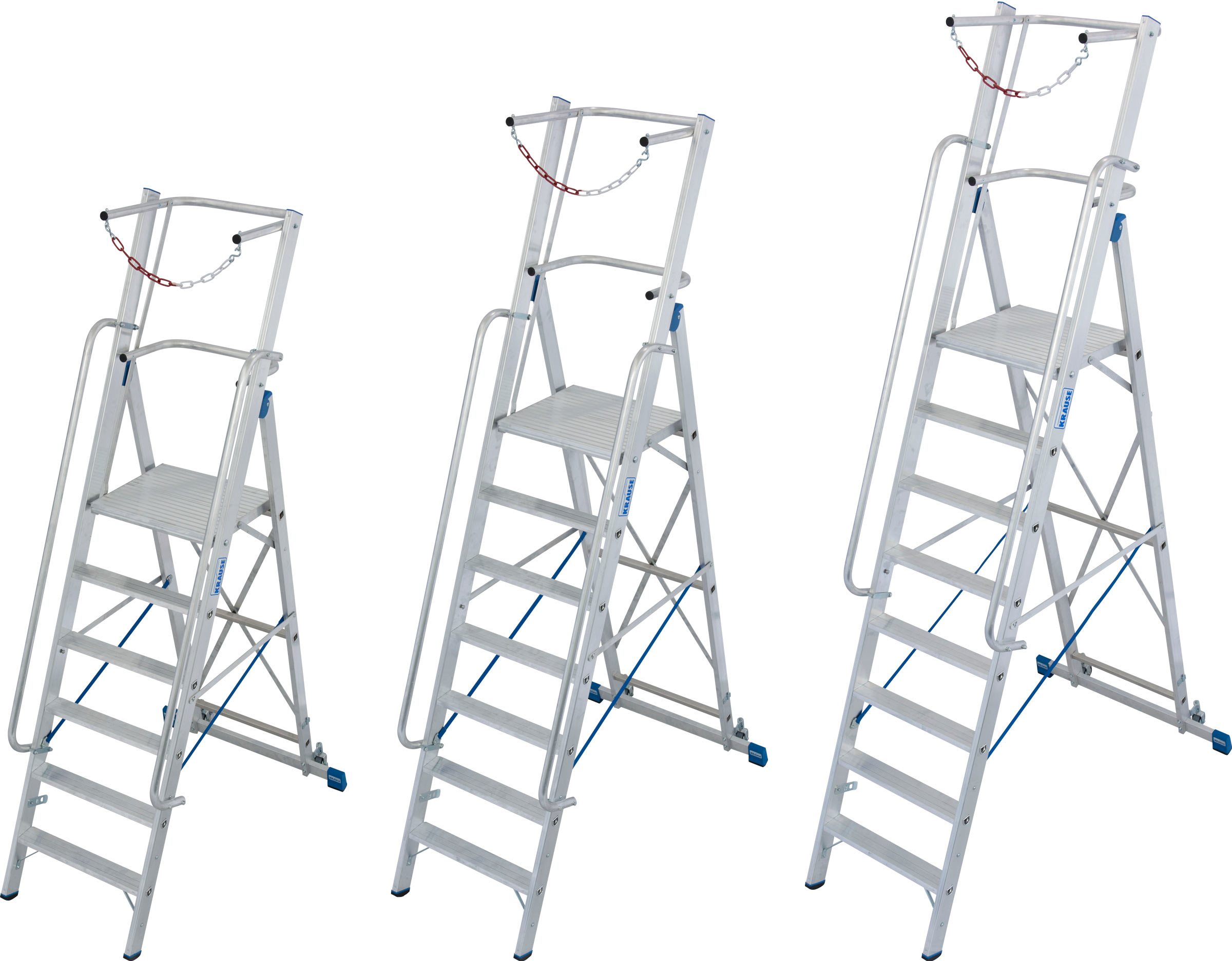 Krause Alu-Stufenstehleiter mit großer Standplattform SB