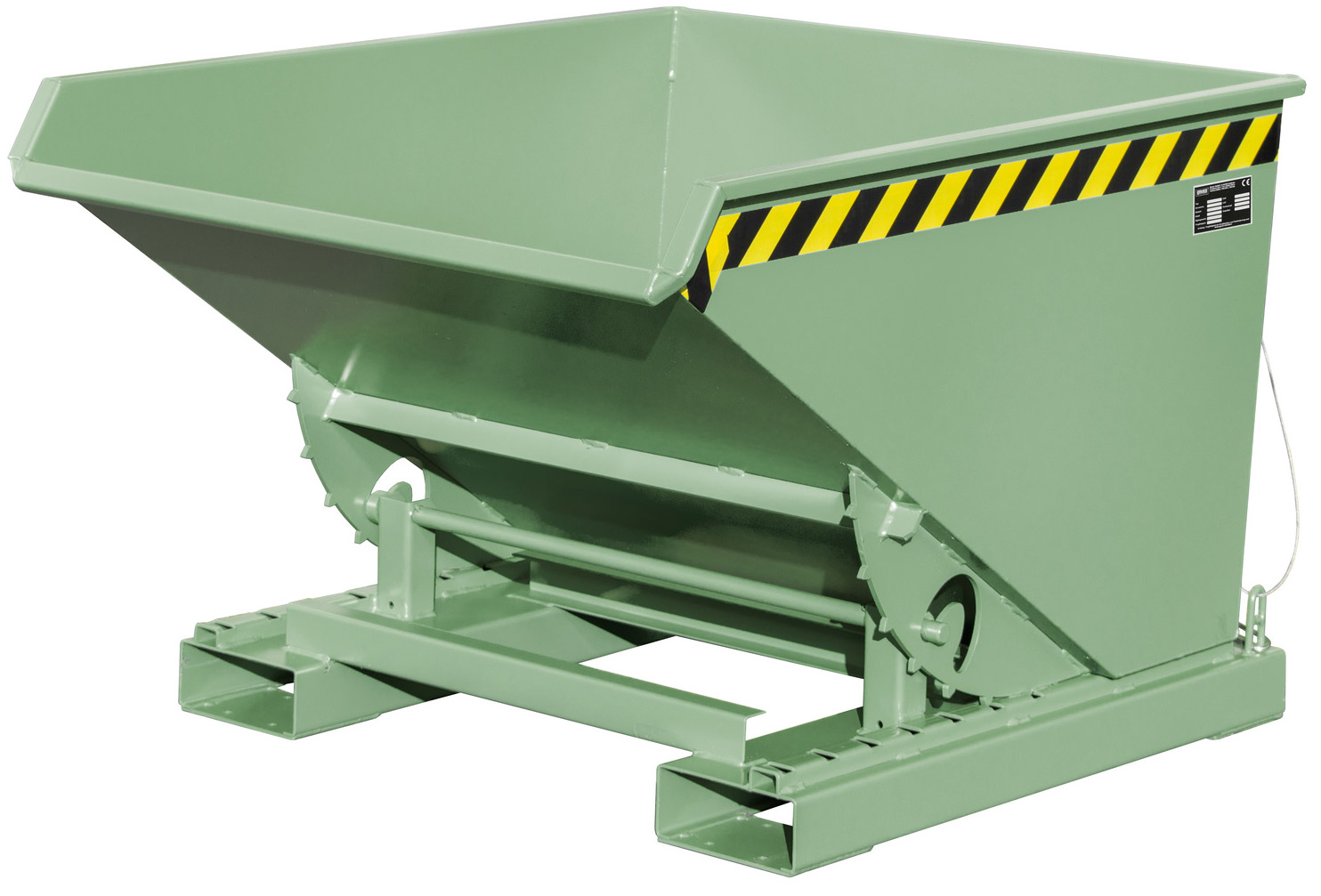 Bauer Abrollkipper EXPO-600 - RAL 6011 Kippmulde 600 Liter für Stapler - Schuttmulde resedagrün pulverbeschichtet (BA-4498-02-0000-4) Bild-01