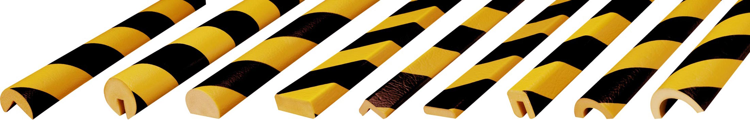 Schake Schutzprofil Warnprofil gelb | schwarz - 5000 mm