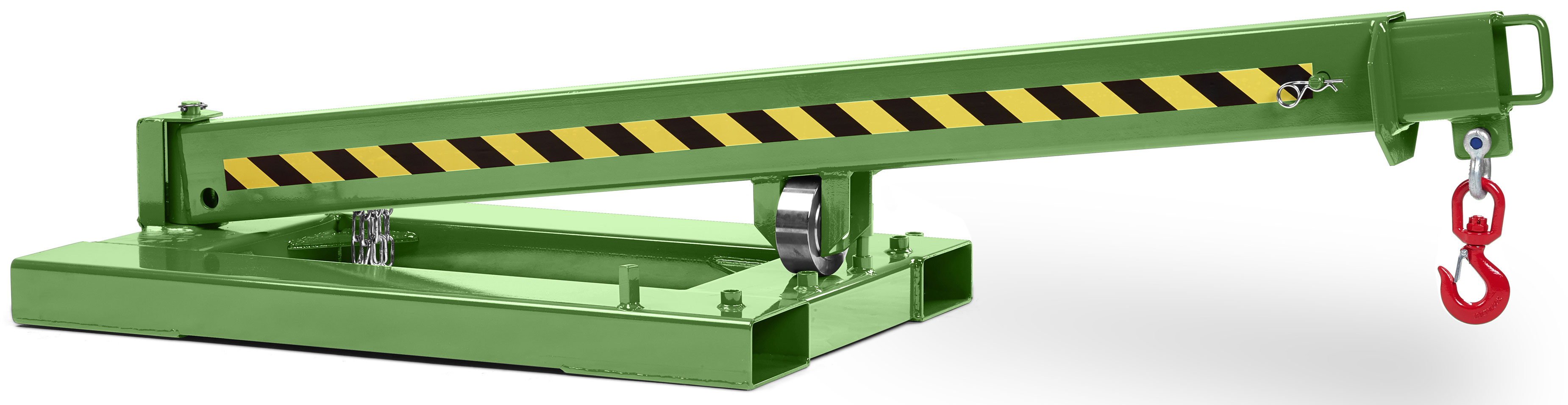 RR Industrietechnik Kranarm RKV-1 - RAL 6011 Kranausleger ausziehbar und seitenverstellbar für Stapler - Lasttraverse resedagrün pulverbeschichtet (RR-120300034) Bild-01