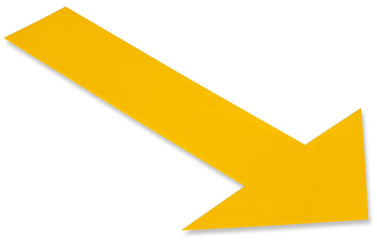 boplan Bodenmarkierung Line Plan Pfeil gelb - 150 x 250 mm Symbol Industrie-Bodenmarkierung aus PVC selbstklebend - Arrow (BP-PPLP0001-0001-ARYE) Bild-01