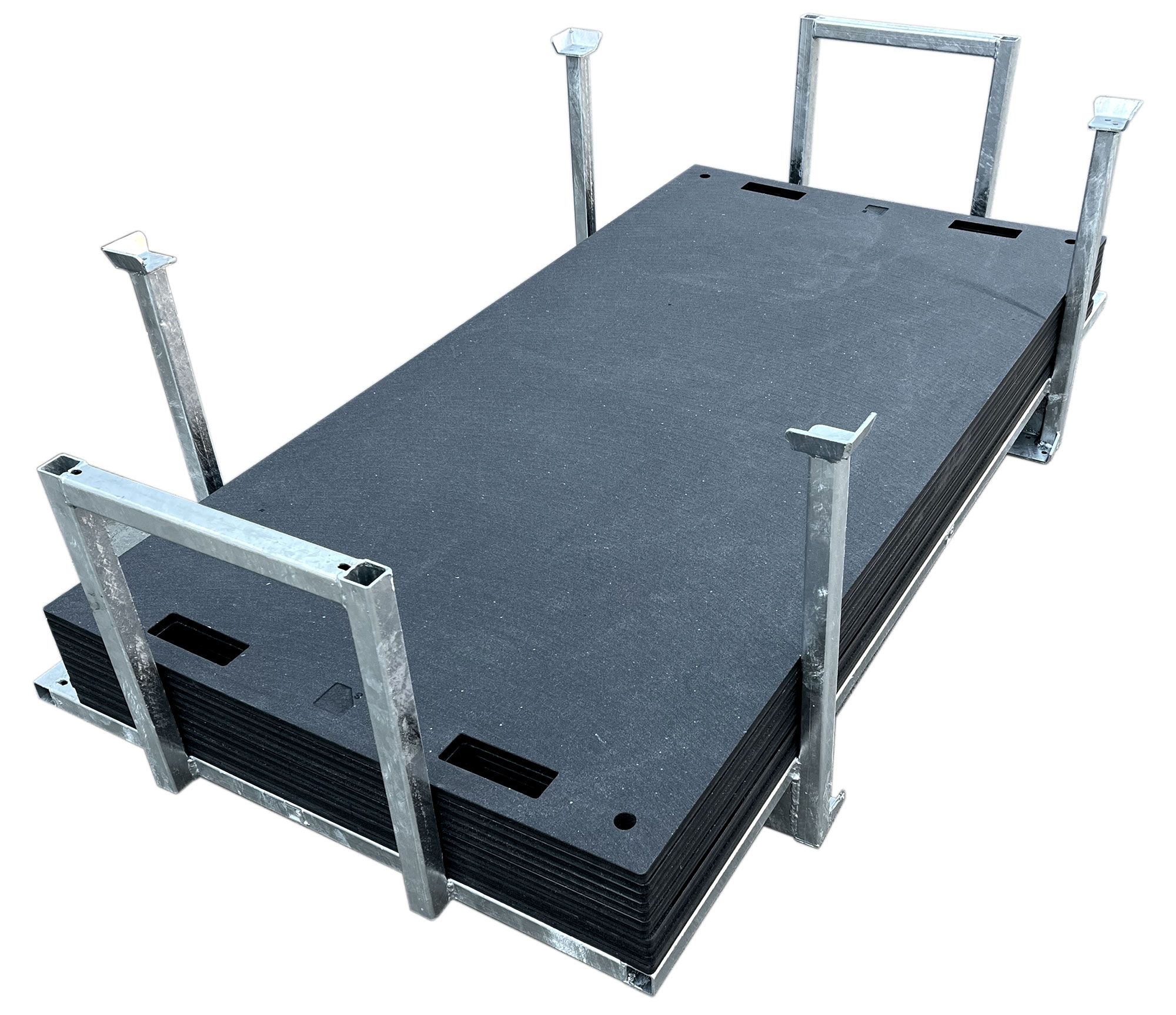 hawego Fahrplatten-Set Standard 15 mm - 20 m² 10 Schutzmatten Standard 2000 x 1000 x 15 mm | Transportbox | 20 Verbindungsklammern (HW-STD-2000-1000-15-RR-SET10) Bild-01