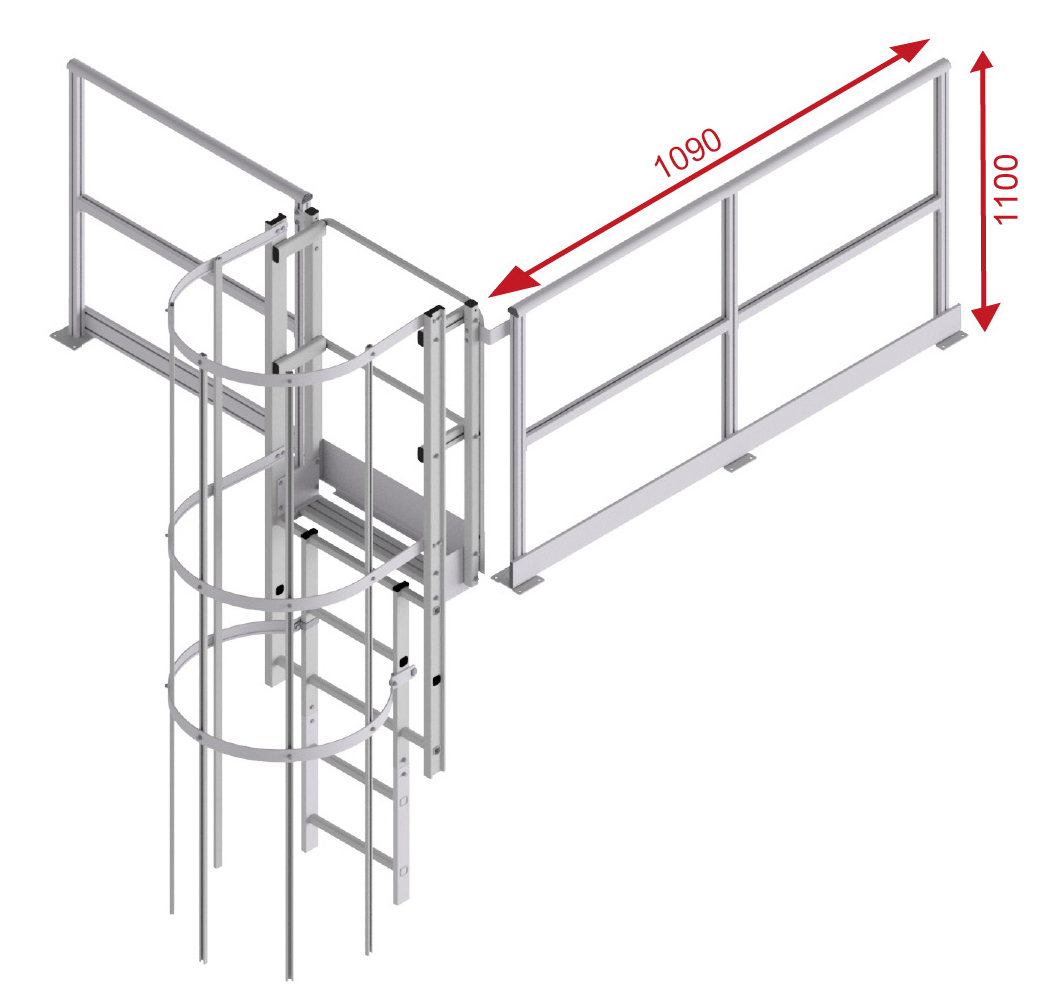 Hymer Steigleiter Geländer für Ausstieg kurz 1090 mm