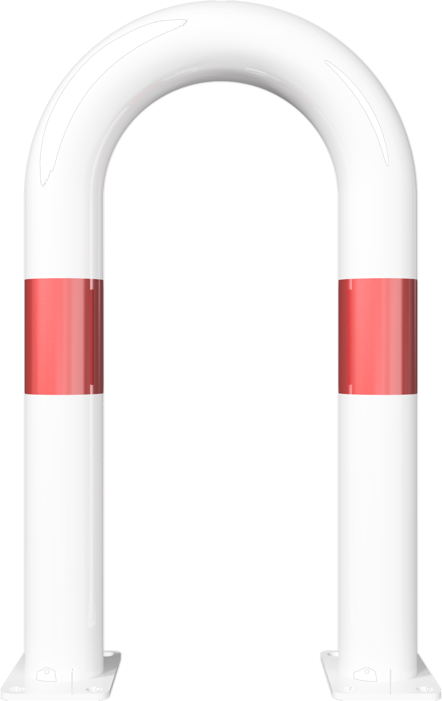 Schake Rundbügel Stahl OD Ø 76 mm weiß | rot - 400 x 650 mm