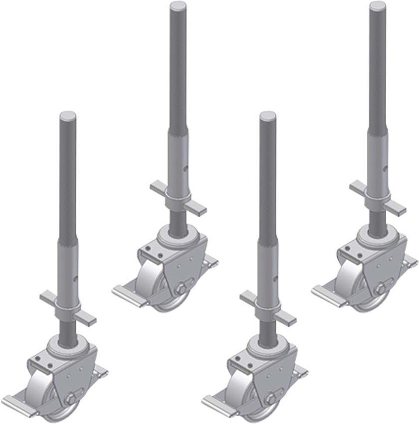 ZARGES Rollgerüst Lenkrolle mit Spindel 500 - 4er Set