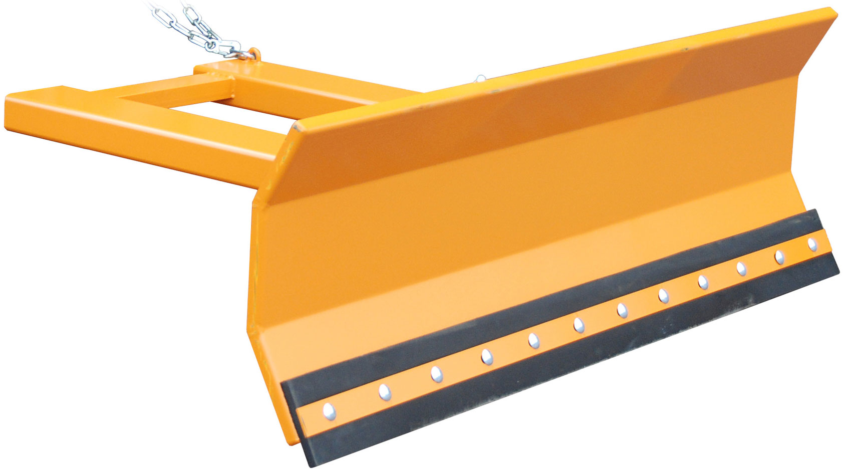 Bauer Schneeschieber SCH-L-1800 - RAL 2000 Schneeschild mit Gummischürfleiste für Gabestapler - Schneeräumer gelborange pulverbeschichtet (BA-4428-81-0000-1) Bild-01
