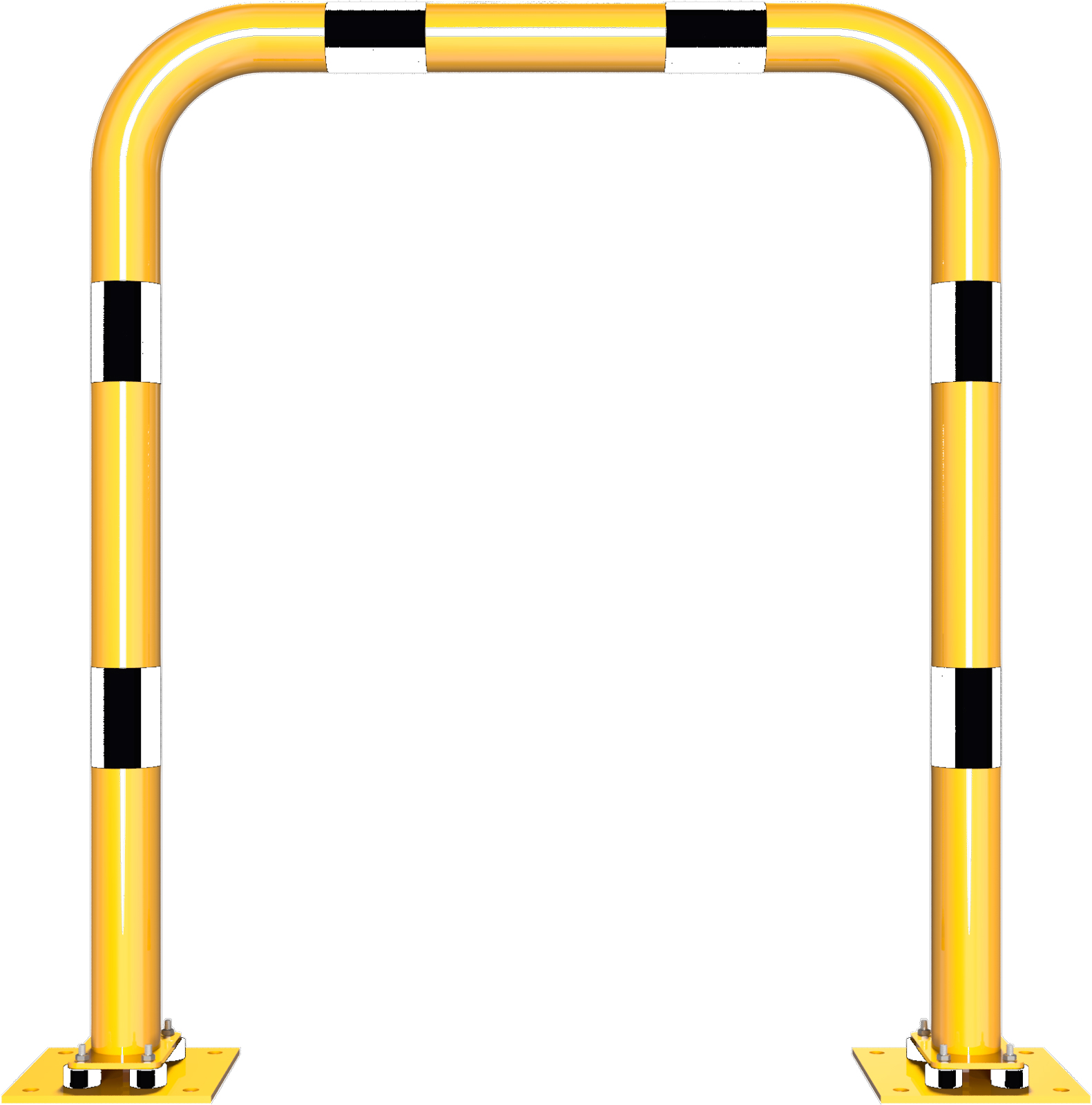 Schake Rammschutzbügel Stahl neigbar OD Ø 76 mm gelb | schwarz - 1000 x 1150 mm