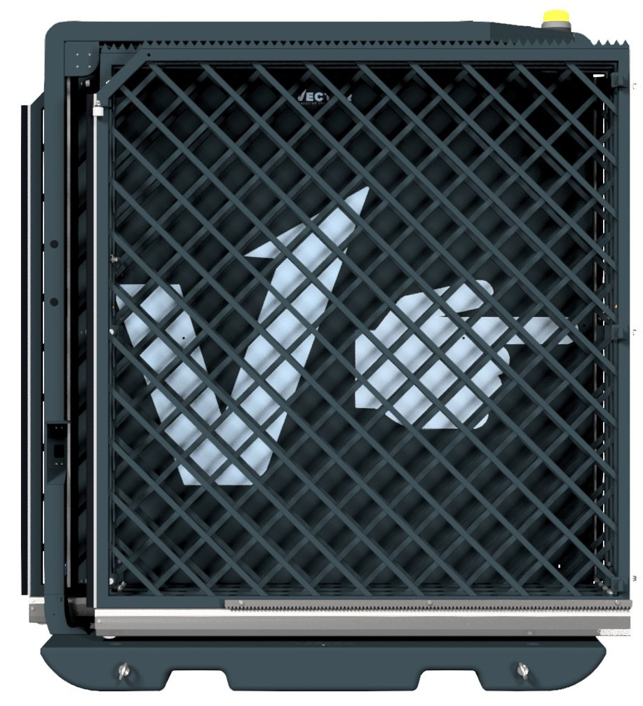 Schake Vector V-Gate-Laser tiefschwarz - Laserscanner Schiebetor faltbar mobil mit Plattform zur Geländesicherung - RAL 9002 pulverbeschichtet mit Laserscanner (SK-VPSTL24SOO0327) Bild-01