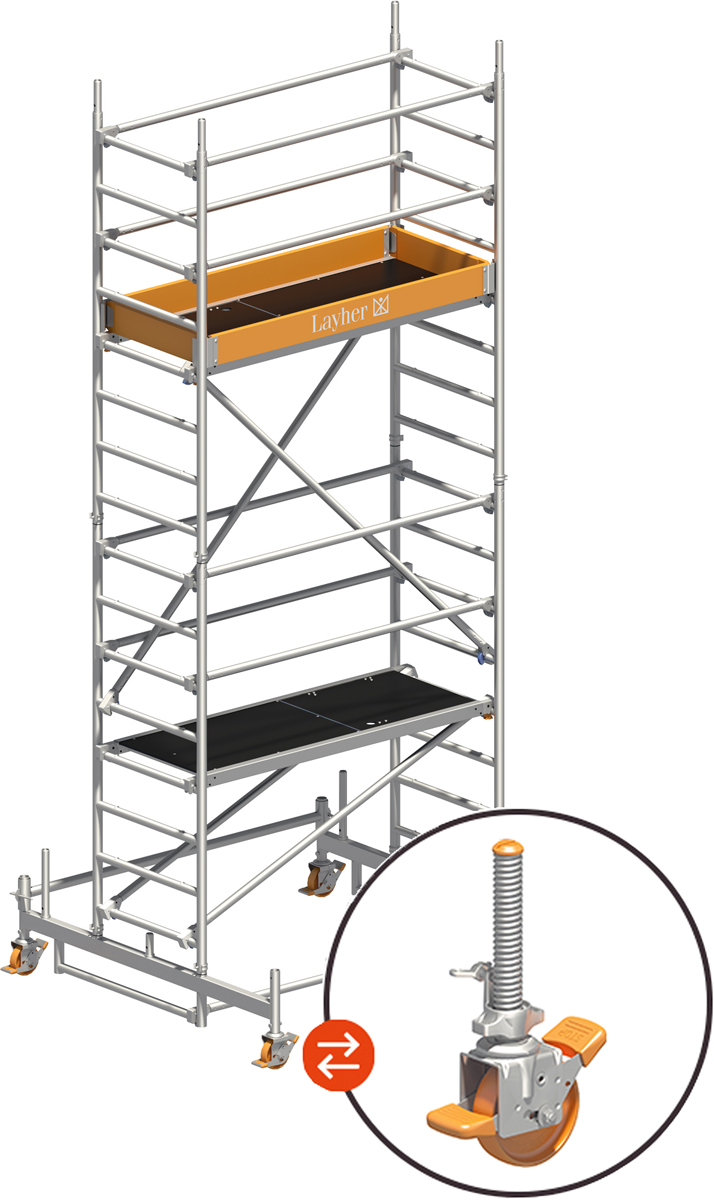 Rollgerüst Layher Uni Leicht P2 hawego 1403203 - AH 5,45 m