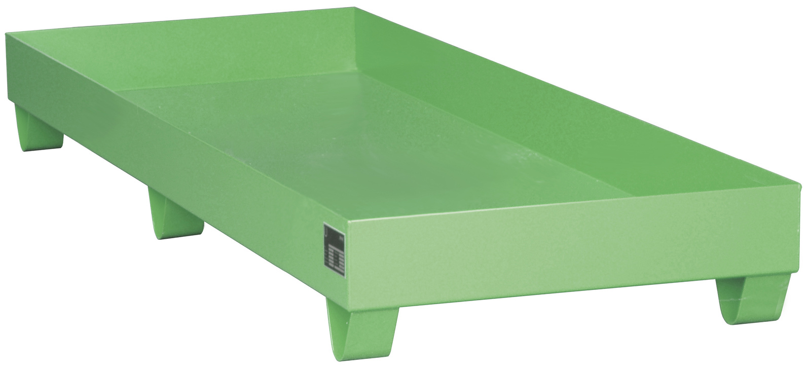 Bauer Auffangwanne Stahl Serie 2048|2049 - RAL 6011 Gefahrstoffwanne resedagrün pulverbeschichtet ohne Gitterrost - Stahlwanne mit 217 Liter Auffangvolumen (BA-4471-73-0000-4) Bild-01
