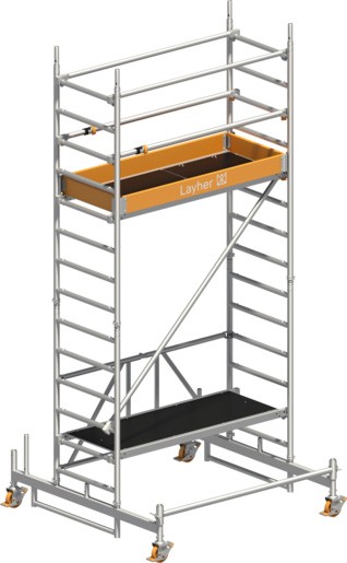 Rollgerüst Layher Zifa P2 hawego 1416213 mit Telegeländer - Arbeitshöhe 4,81 m  (LS-1416213-H) Bild-02