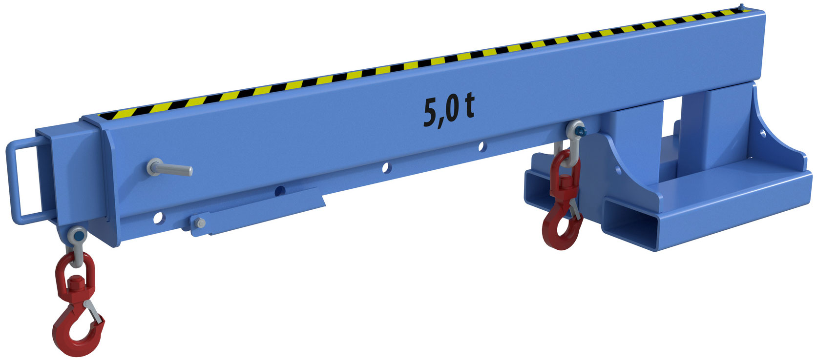 Bauer Kranarm KT-5.0 - RAL 5012 Kranausleger ausziehbar für Stapler - Lasttraverse lichtblau pulverbeschichtet (BA-4430-04-0000-3) Bild-01