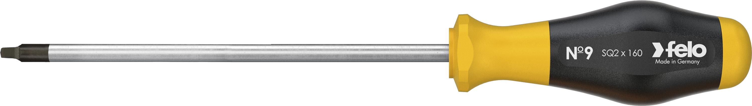 Felo Schraubendreher No9 904 Vierkant SQ 2 x 160 mm Vierkant-Schraubendreher Robertson | Schraubenzieher mit 2K-Griff - Serie No9 (FL-90420010) Bild-01