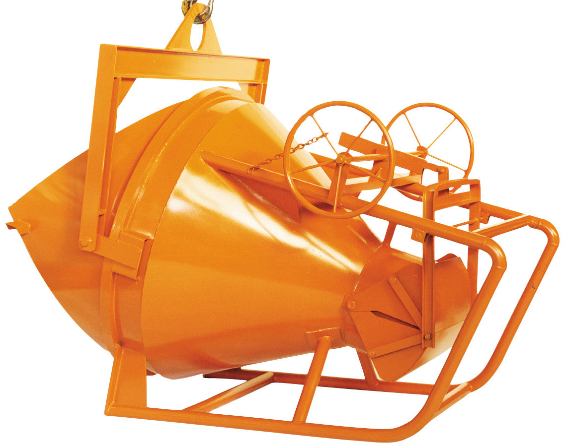 Eichinger Betonsilo 1019H|1 - 150 Liter Betonkübel rund mit Handrad und Bügel - zentraler Auslauf - Betonbombe liegend zylindirsch-konische Form (EI-10190111060000) Bild-01