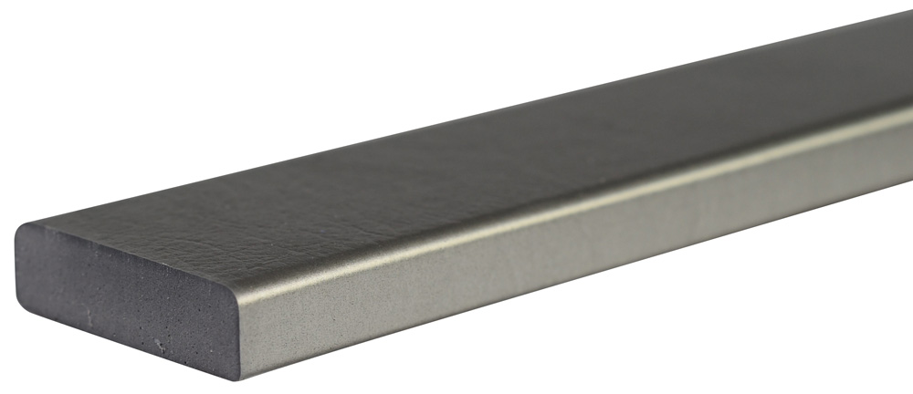 Knuffi Wandschutz Profil Typ S 75 x 20 mm silber PU - 1,00 m Standard Warnschutz Profil Flachleiste breit aus Polyurethan - Flächenprofil einfarbig mit selbstklebender Fläche (SM-PS-100015) Bild-01