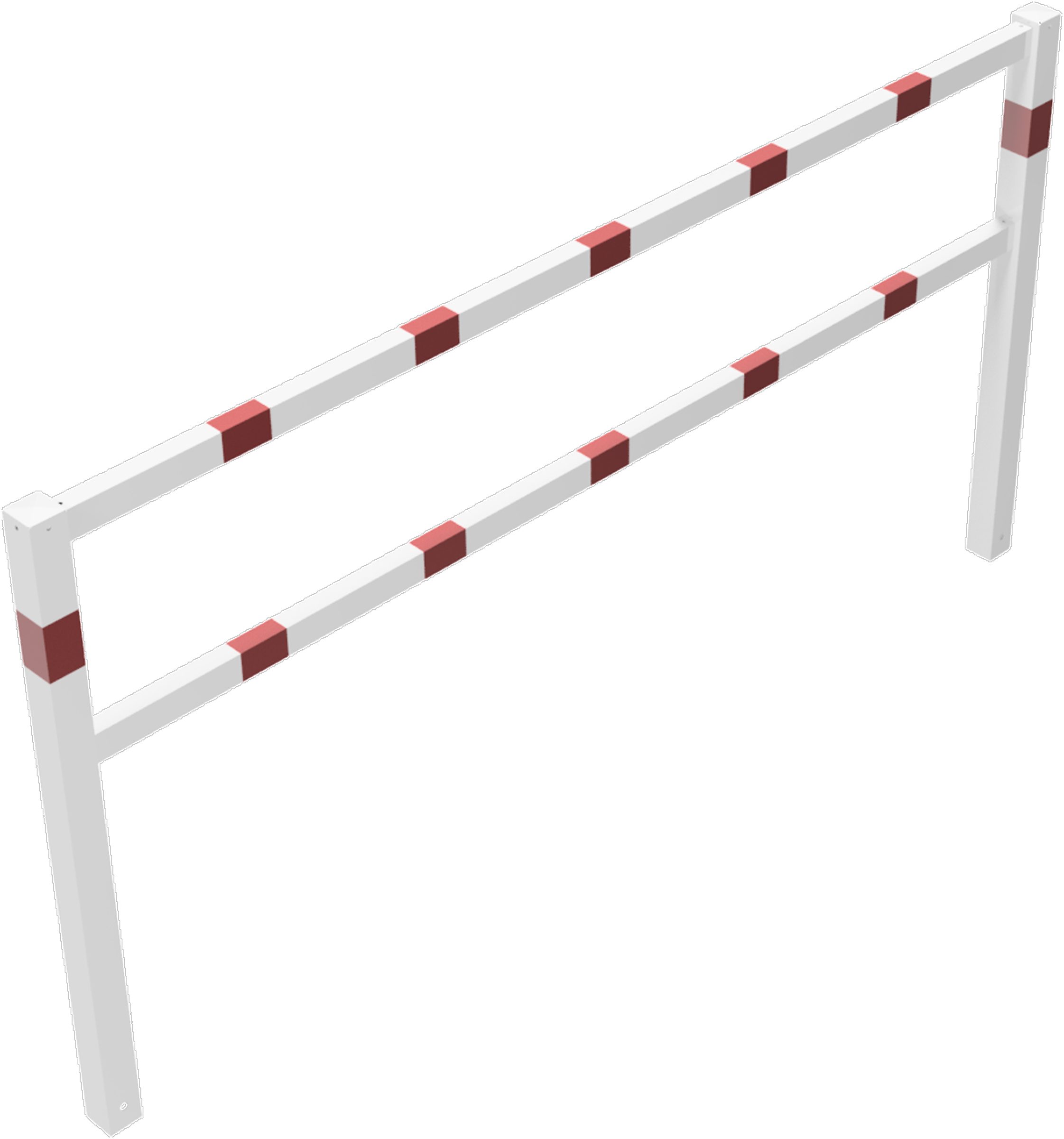 Schake Wegesperre Stahl mit Knieholm OE 70 x 70 mm weiß | rot - 2500 x 1200 mm